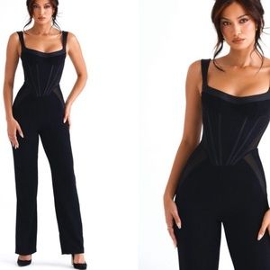 House of CB Mylene Corset Bustier Jumpsuit Onesie Unitard, XS